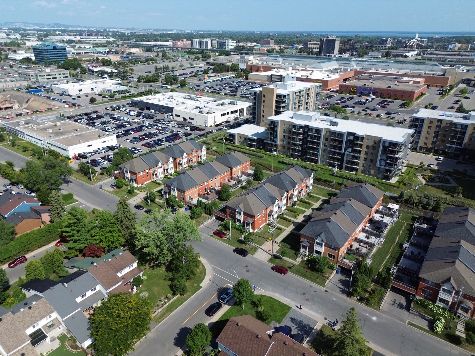 Aerial drone shot of property
